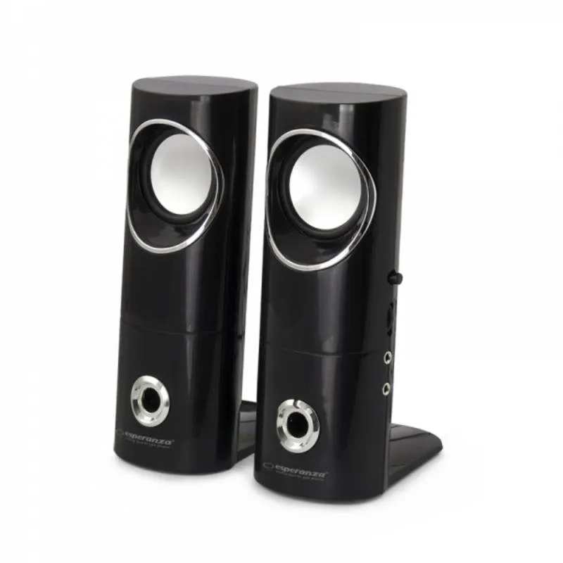 Altoparlanti Esperanza 2.0 cablati 6W USB con controllo rotativo e microfono - immagine 1
