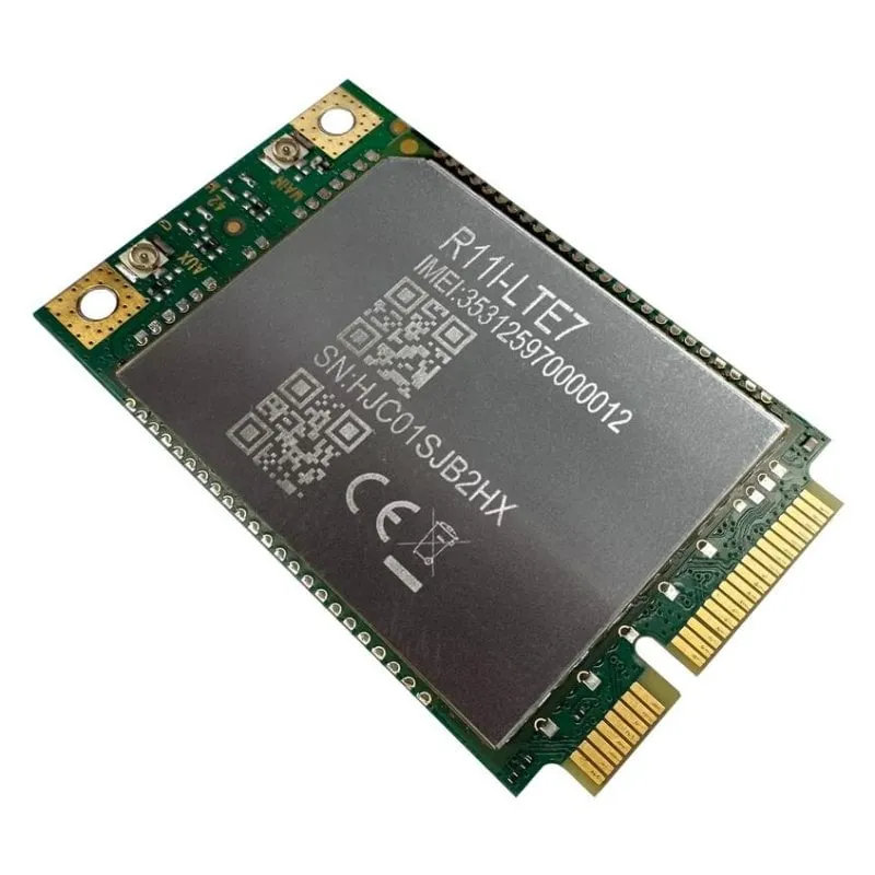 Scheda di Rete MikroTik R11E-LTE7 miniPCIe 300 Mbit/s LTE 4G Verde Nero - immagine 1