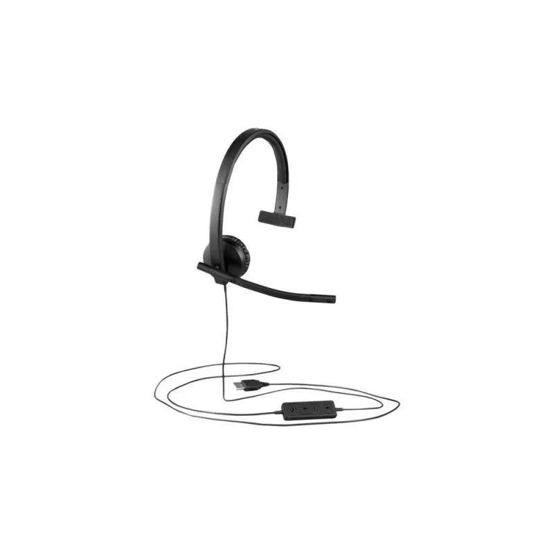 Auricolari Mono Logitech H570e USB con Filo per Ufficio Microfono Antirumore Nero - immagine 1