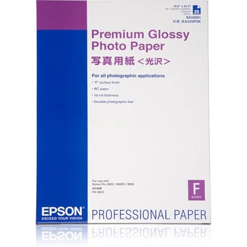 Carta Fotografica Epson Premium Glossy A2 255 g/m² 25 fogli Lucida - immagine 1