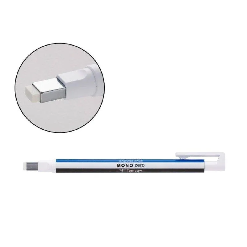 Portagomma Tombow Mono Zero con clip, punta rettangolare 2.5x5 mm - immagine 1