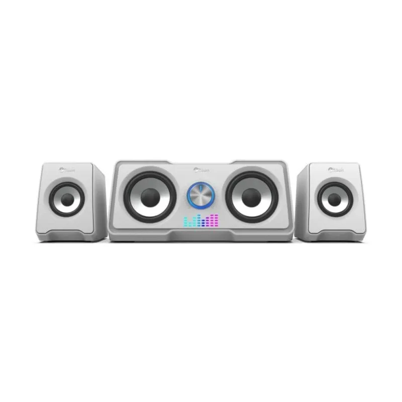 Altoparlanti C-Tech 2.1 canali USB 16 W con controllo rotativo bianco - immagine 1