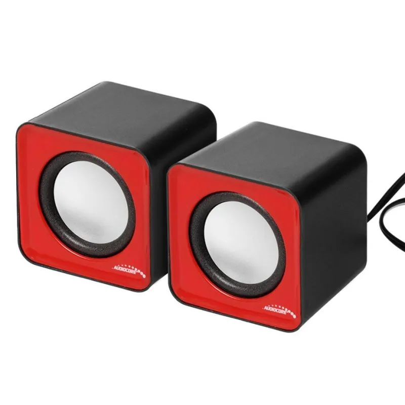 Altoparlanti Audiocore 2 vie cablati 3W grigio e rosso con USB e jack 3,5 mm - immagine 1