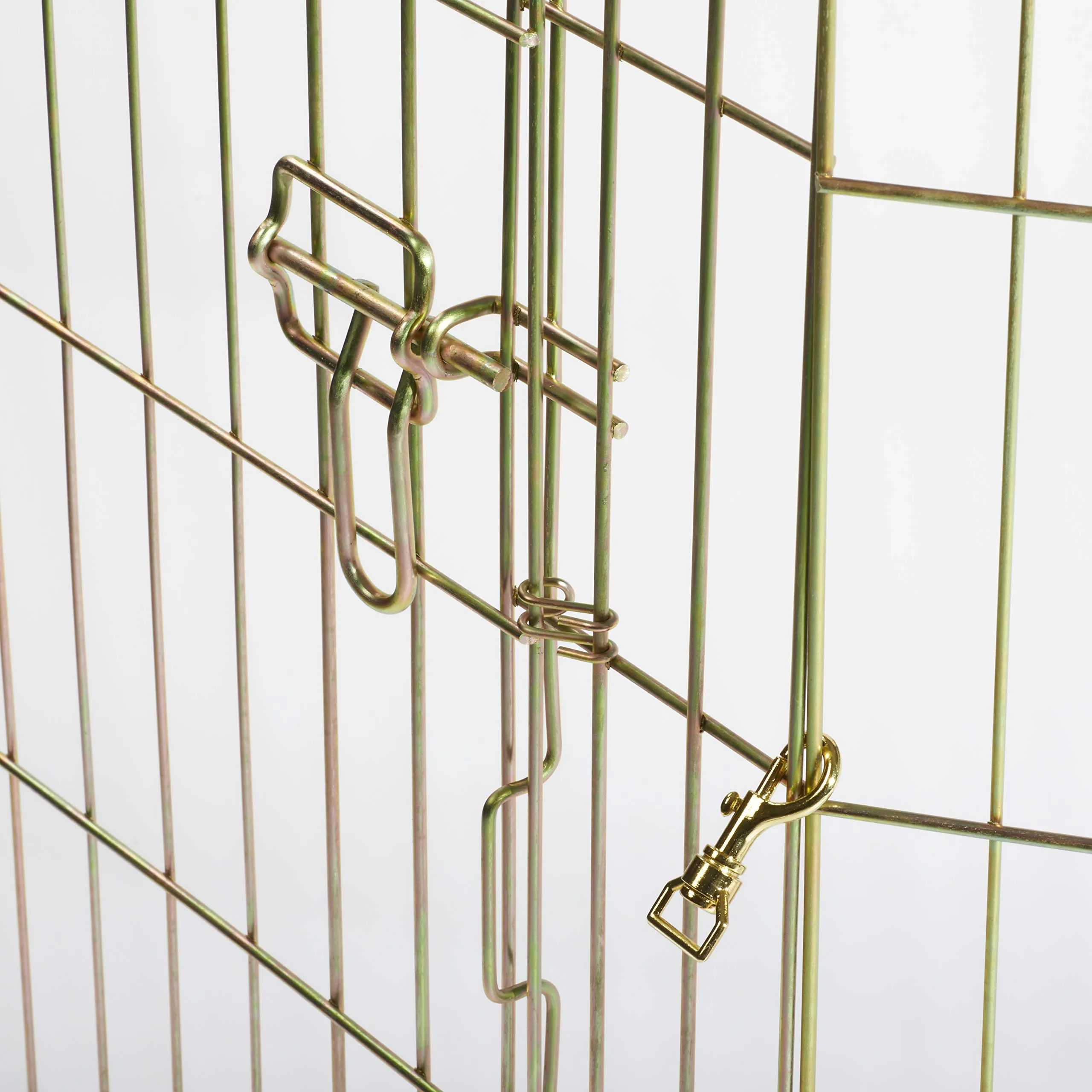 MidWest Homes for Pets 542-30, Recinto per animali in metallo, pieghevole, con porta e picchetti, offre 1,5 metri di spazio per giocare e muoversi, 76 cm di altezza, oro zinco - immagine 8