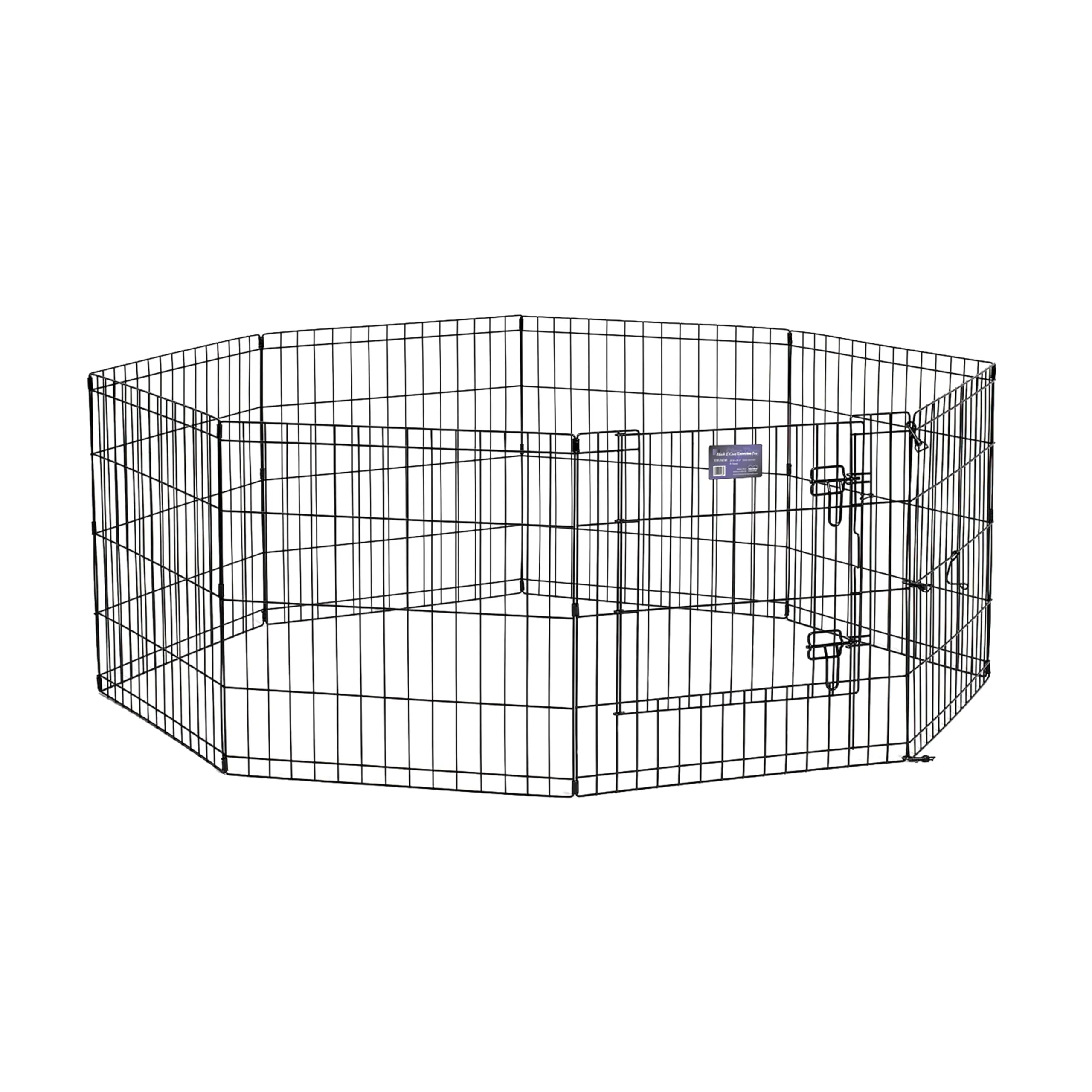 MidWest Homes for Pets, Recinto per animali in metallo, pieghevole, con porta, picchetti e rivestimento per elettrodeposizione nero, offre 1,5 metri di spazio per giocare, 61 cm di altezza - immagine 1