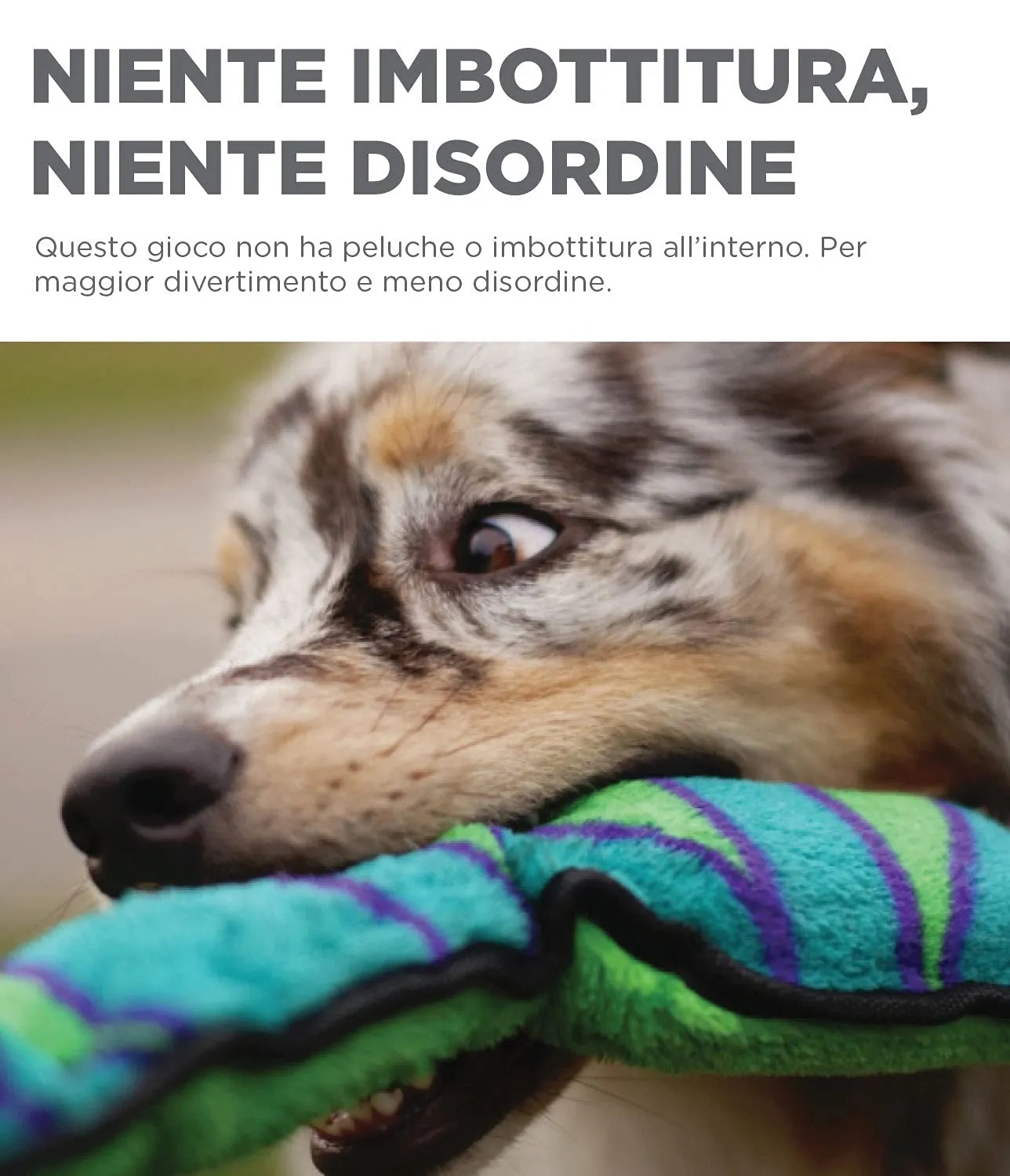 Outward Hound Invincibles - gioco felpato a forma di serpente - per cani - azzurro - L - immagine 5