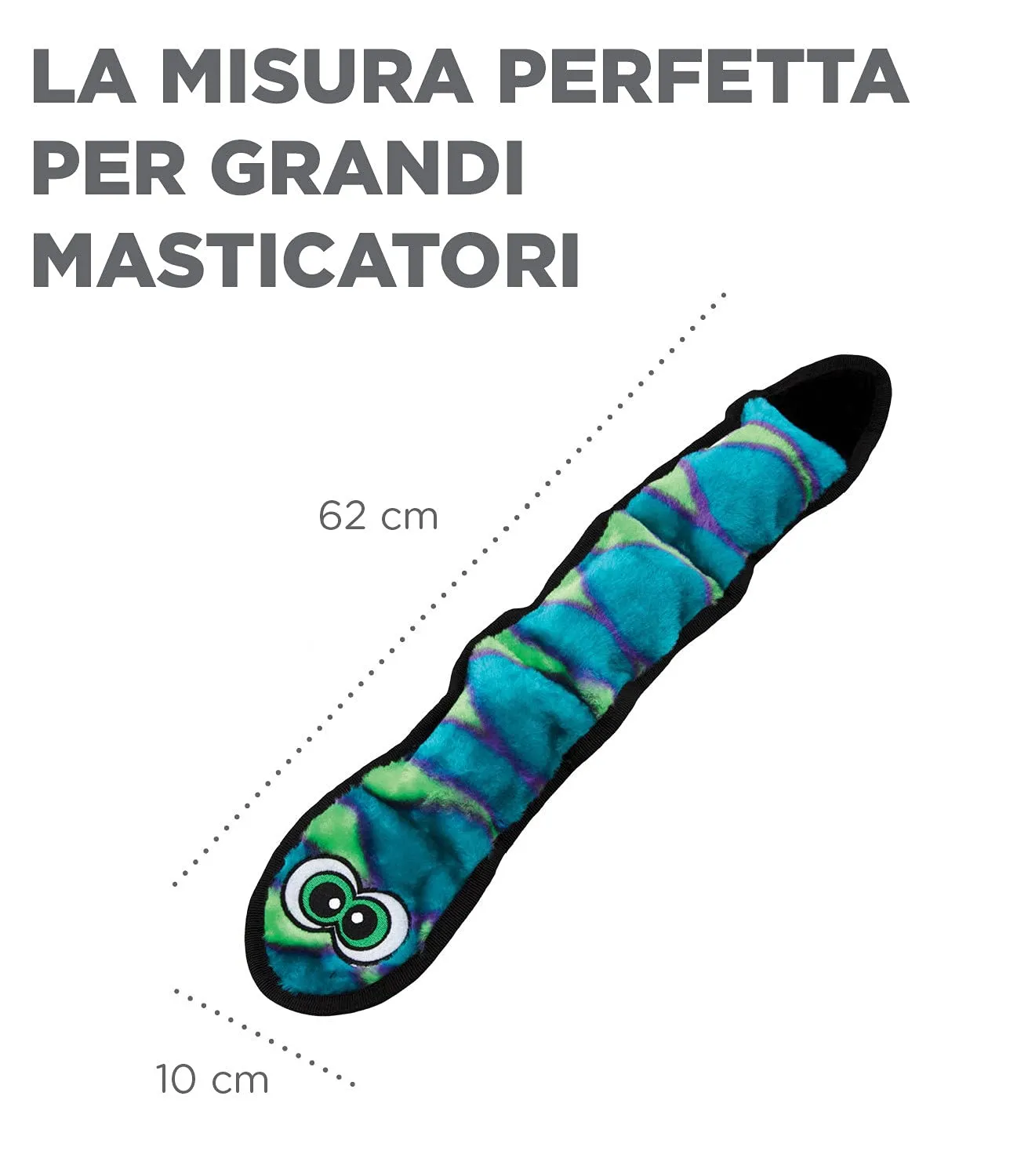 Outward Hound Invincibles - gioco felpato a forma di serpente - per cani - azzurro - L - immagine 6