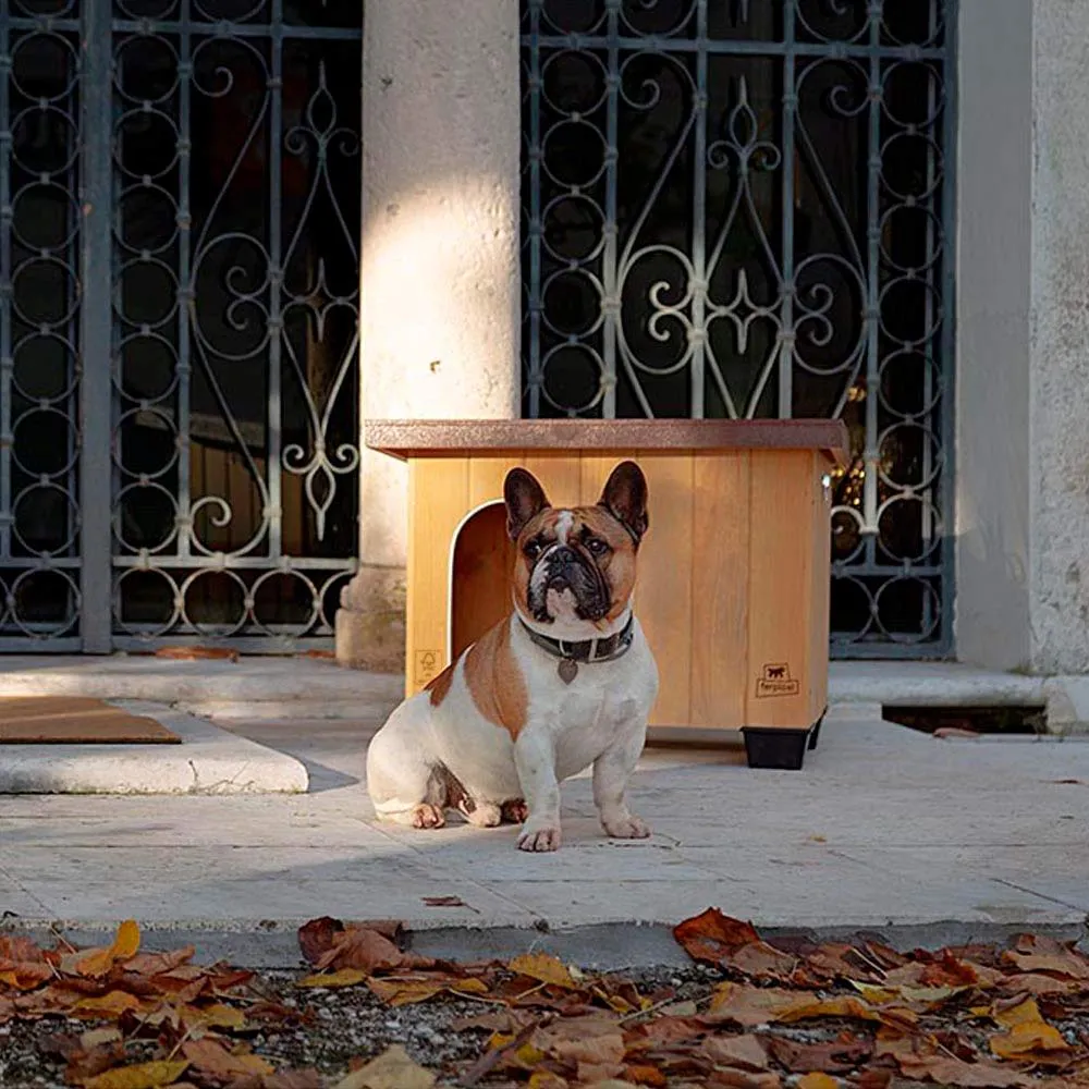 Ferplast BAITA Cuccia Cane da Esterno Legno FSC Premium Tetto Apribile M - immagine 3