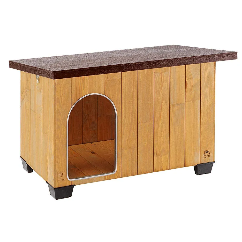 Ferplast BAITA Cuccia Cane da Esterno Legno FSC Premium Tetto Apribile L - immagine 1