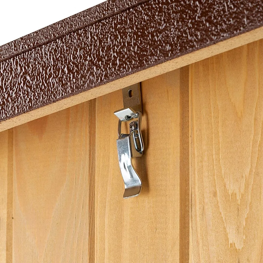 Ferplast BAITA 100 Casetta per Cani in Legno FSC - Tetto Apribile, Impermeabile & Anti-UV - Spiovente, con Chiusura - Porta Antimorso in Alluminio - Piedi Isolanti - 121 x 78 x h 78,5 cm - immagine 6