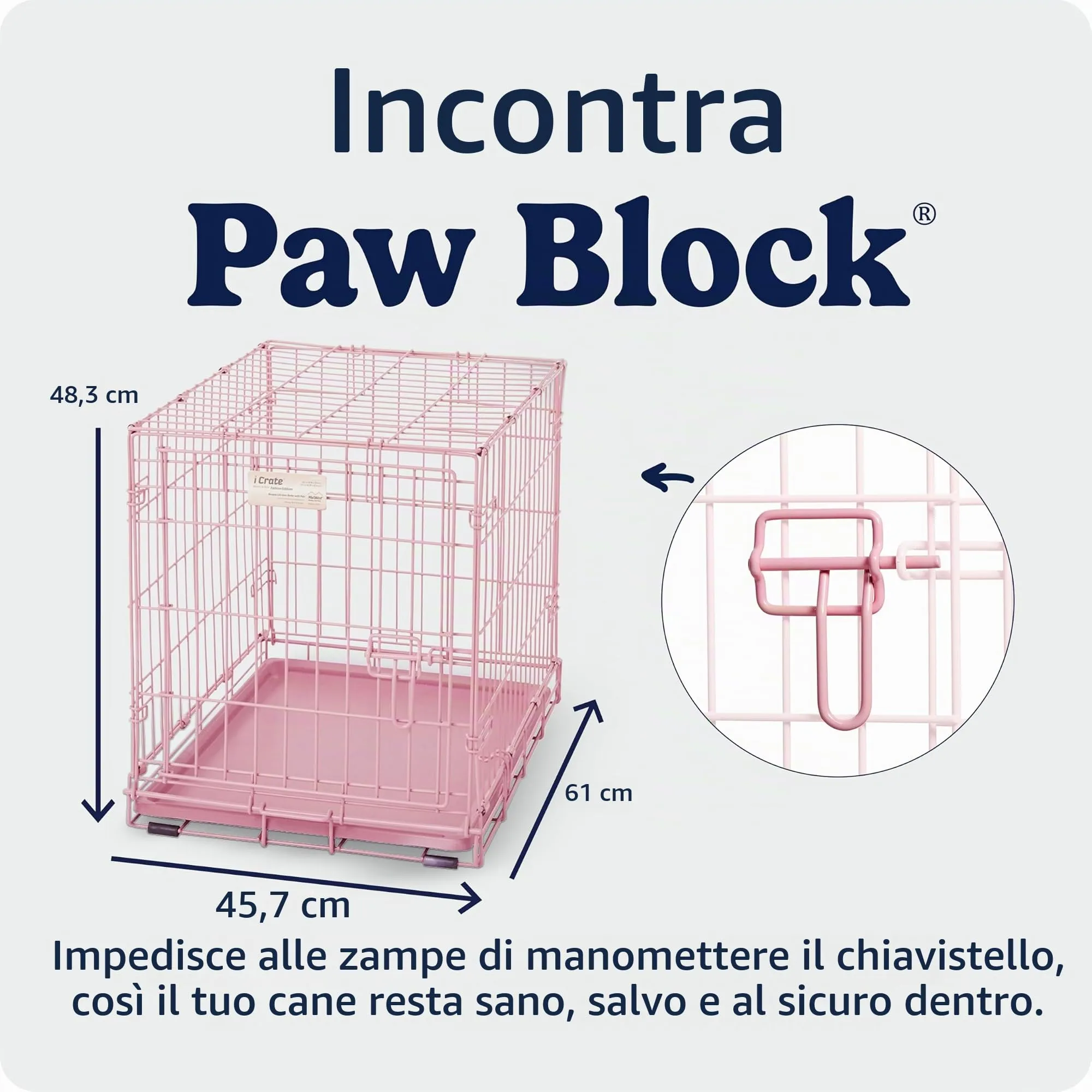 MidWest Homes for Pets Gabbia per cani a porta singola, lunga 60,96 cm, con vaschetta a tenuta stagna, piedini protettivi, pannello divisorio e caratteristiche brevettate, rosa, modello 1524PK - immagine 5