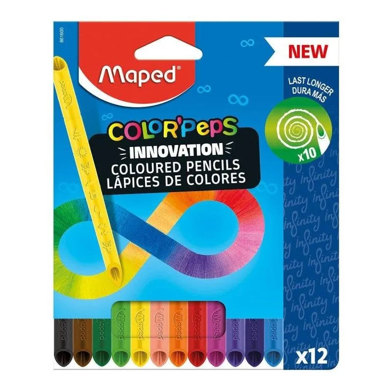 Matite Colorate Maped Color'peps Infinity Scatola da 12 - immagine 1