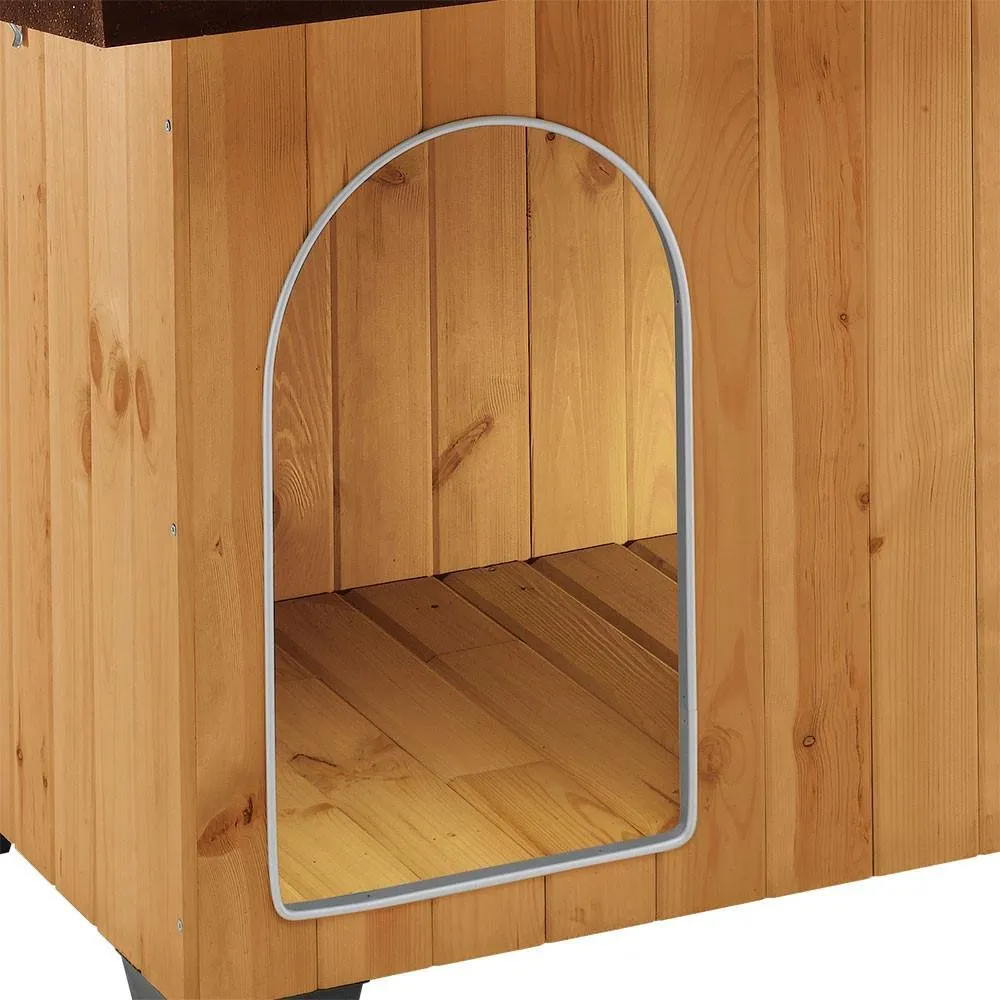 Ferplast BAITA Cuccia Cane da Esterno Legno FSC Premium Tetto Apribile S - immagine 2