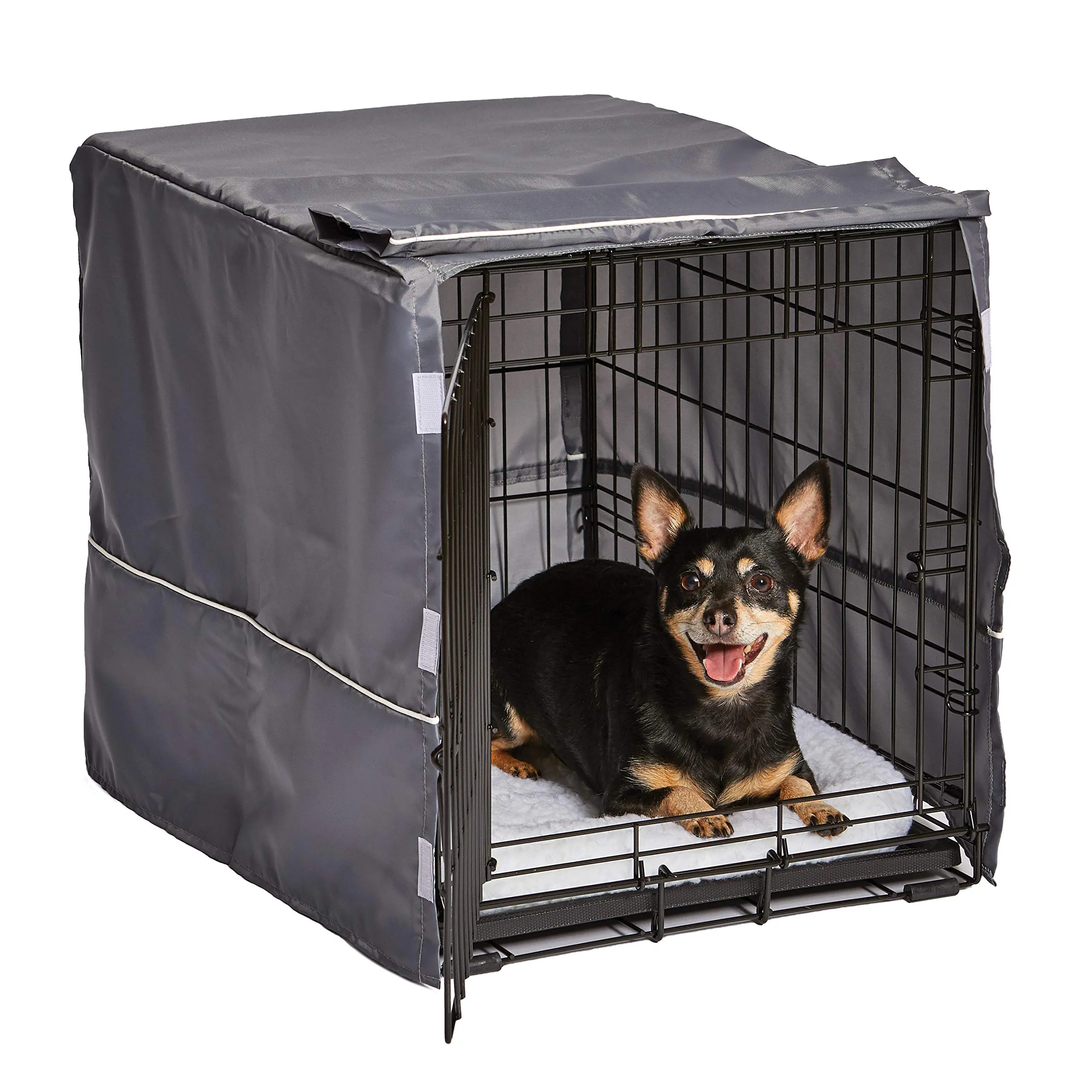 New World Copertura per gabbia per cani di piccola taglia, in poliestere, adatta alla maggior parte delle gabbie da 61 cm, lavabile in lavatrice, riduce l'abbaiare e la masticazione - immagine 1
