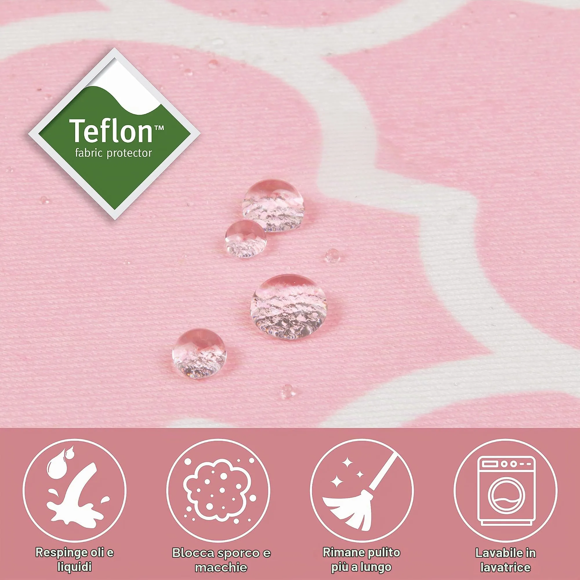 New World Copertura per gabbia per cani di taglia media, con protezione in teflon, in policotone, per la maggior parte delle casse da 76 cm, stampa rosa, lavabile in lavatrice, riduce l'abbaiare - immagine 3