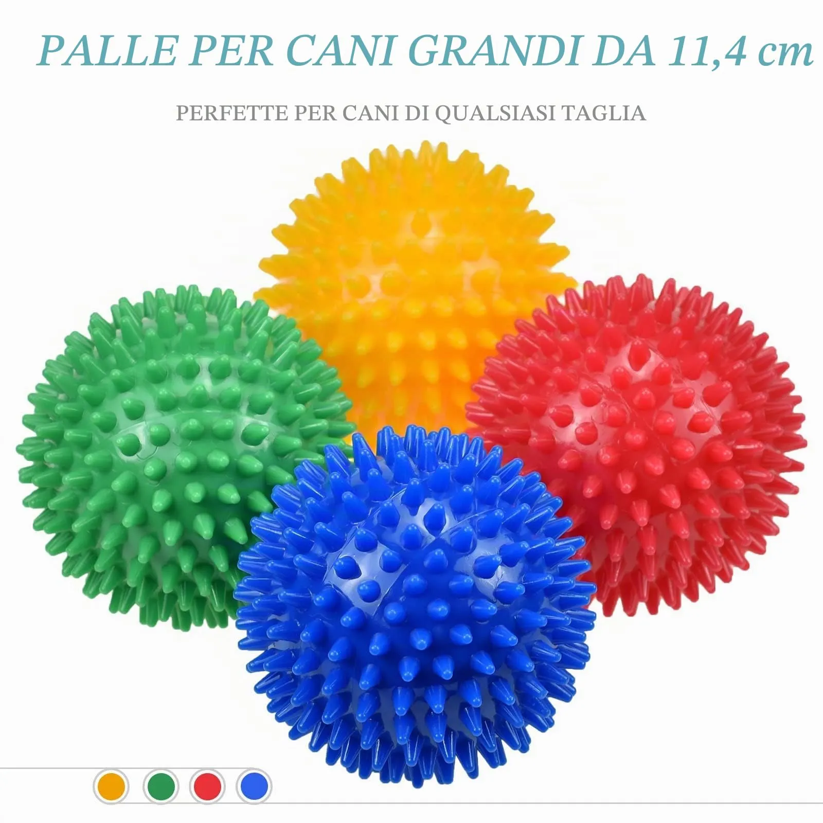 Ousiya 4 palline per cani grandi, 12 cm, gioco resistente per masticazione aggressiva - immagine 2