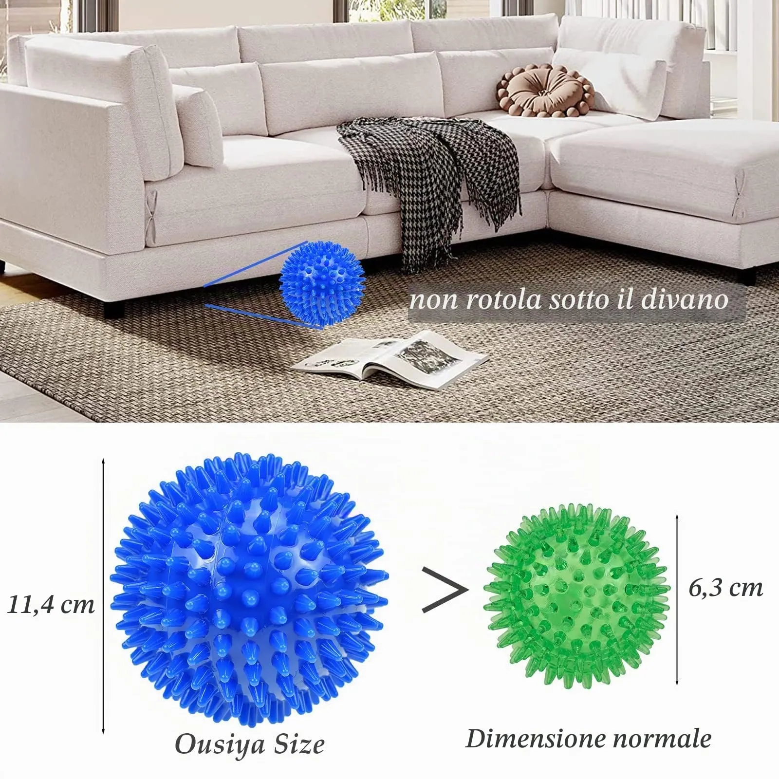 Ousiya 4 palline per cani grandi, 12 cm, gioco resistente per masticazione aggressiva - immagine 3