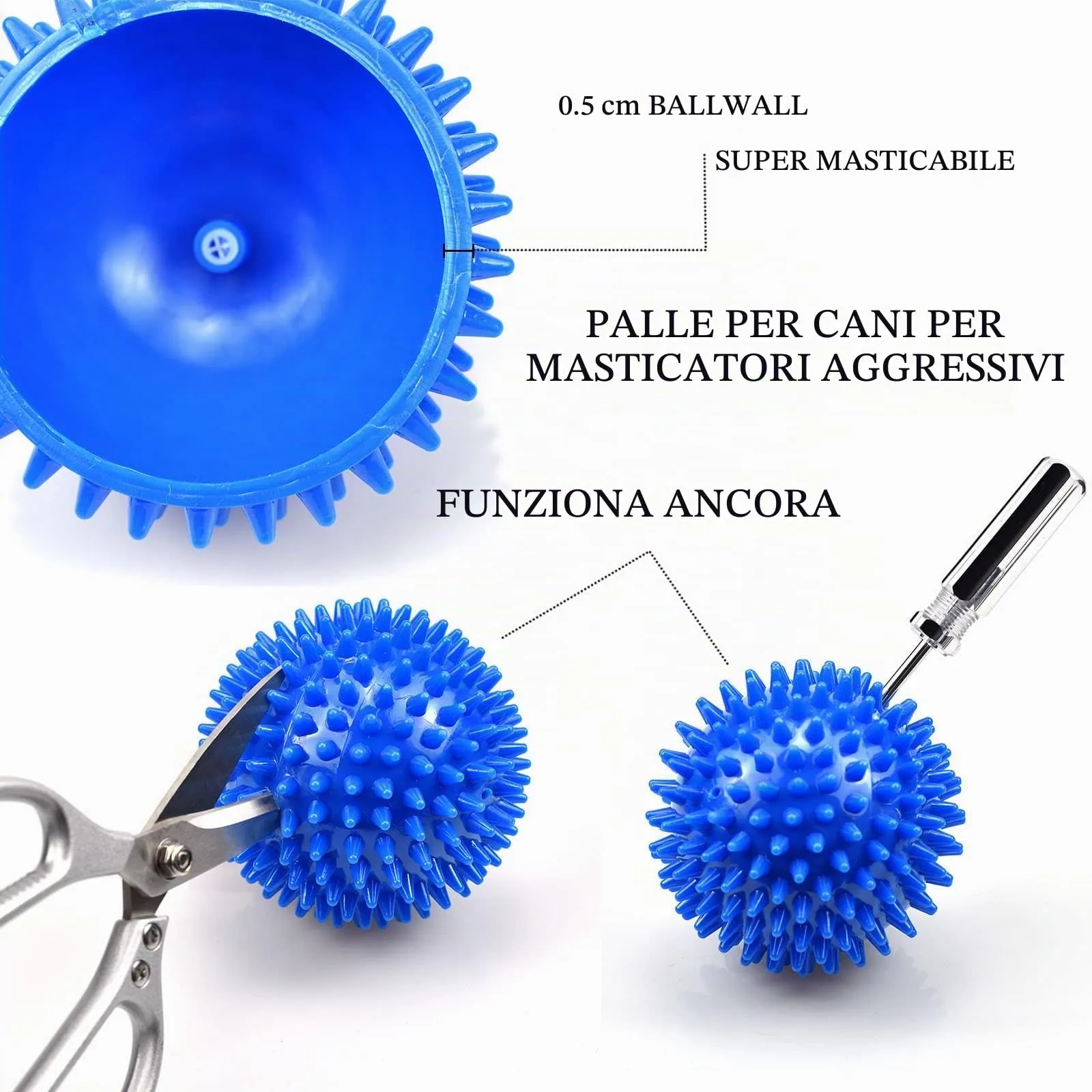 Ousiya 4 palline per cani grandi, 12 cm, gioco resistente per masticazione aggressiva - immagine 4