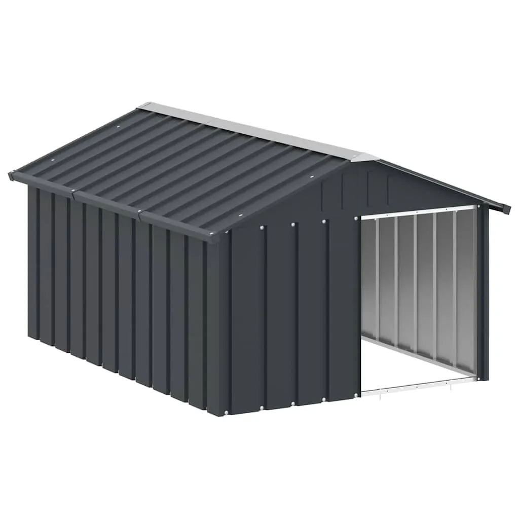 vidaXL Casetta per Cani Antracite 116,5x153x81,5 cm Acciaio Zincato - immagine 1
