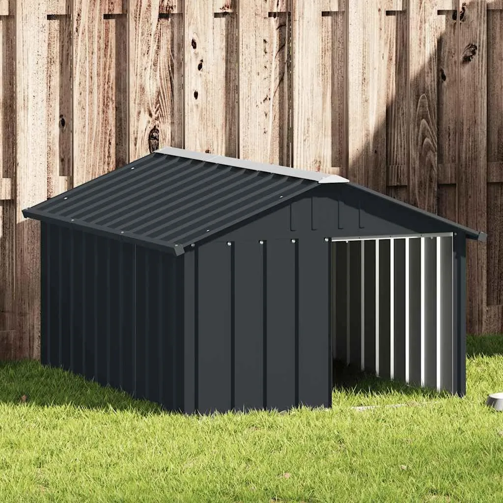 vidaXL Casetta per Cani Antracite 116,5x153x81,5 cm Acciaio Zincato - immagine 2