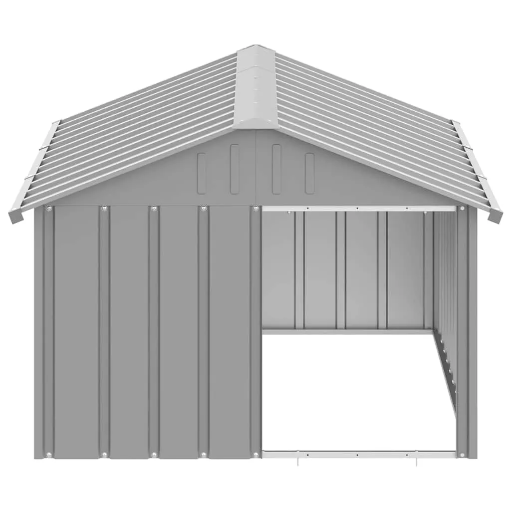 vidaXL Casetta per Cani grigio 116,5x153x81,5 cm Acciaio Zincato - immagine 6