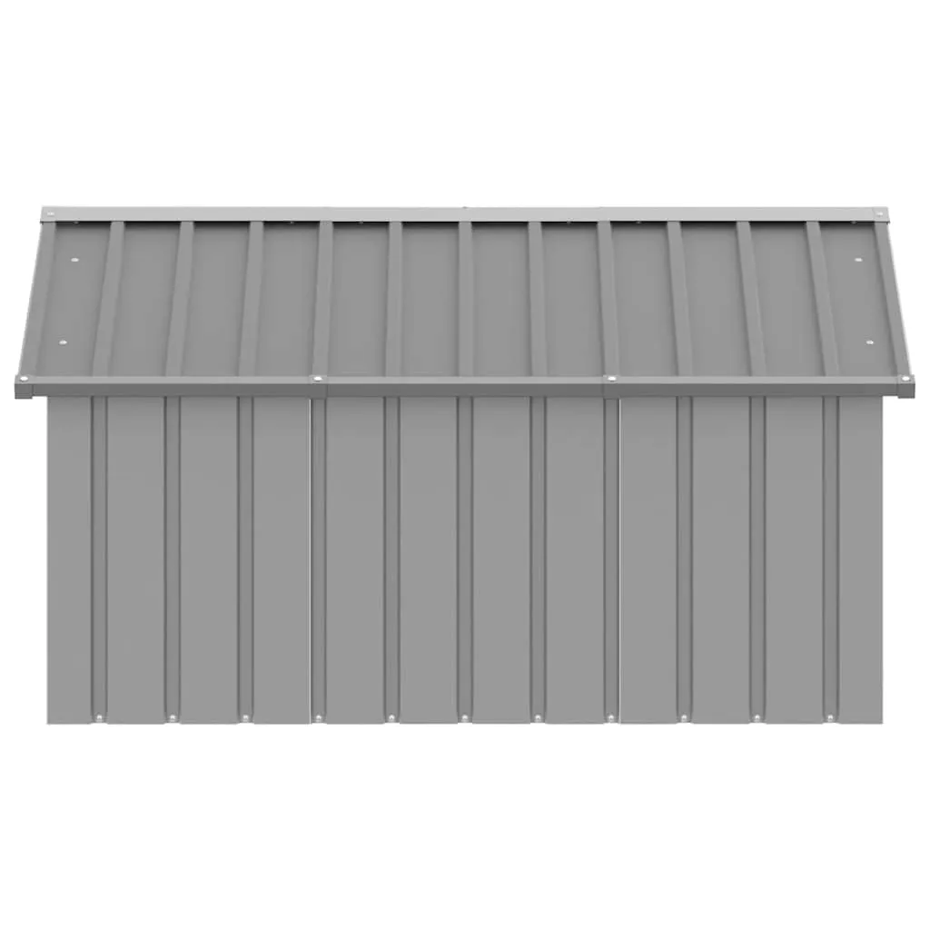 vidaXL Casetta per Cani grigio 116,5x153x81,5 cm Acciaio Zincato - immagine 7