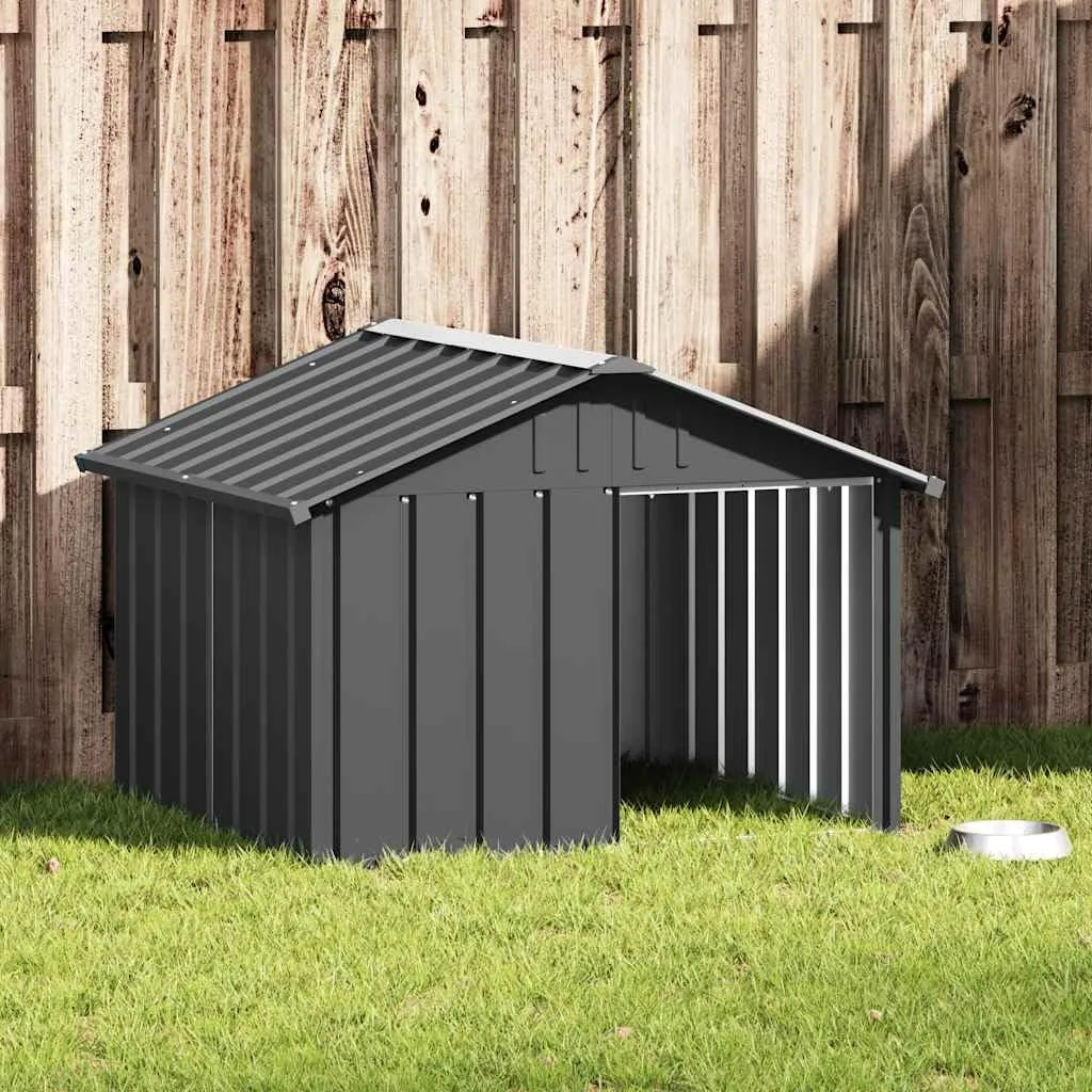 vidaXL Casetta per Cani Antracite 116,5x103x81,5 cm Acciaio Zincato - immagine 2