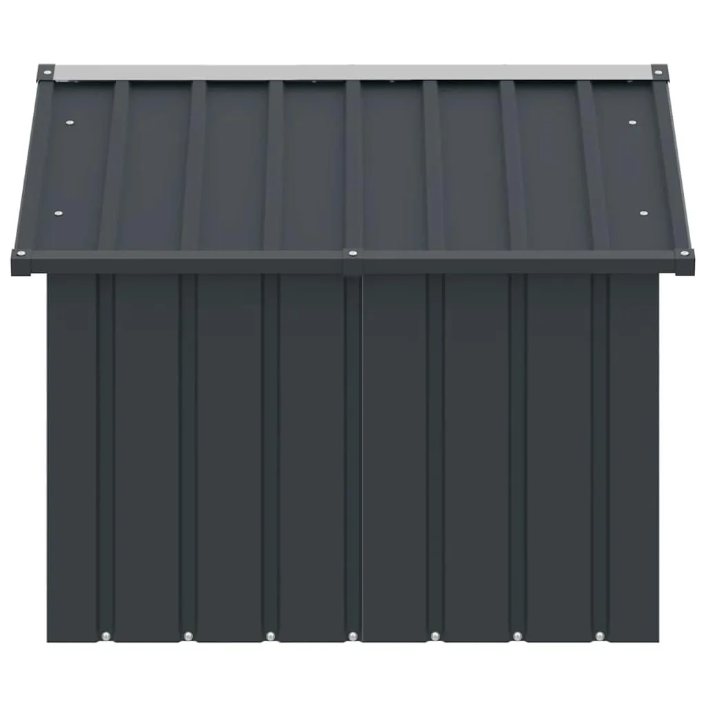 vidaXL Casetta per Cani Antracite 116,5x103x81,5 cm Acciaio Zincato - immagine 7