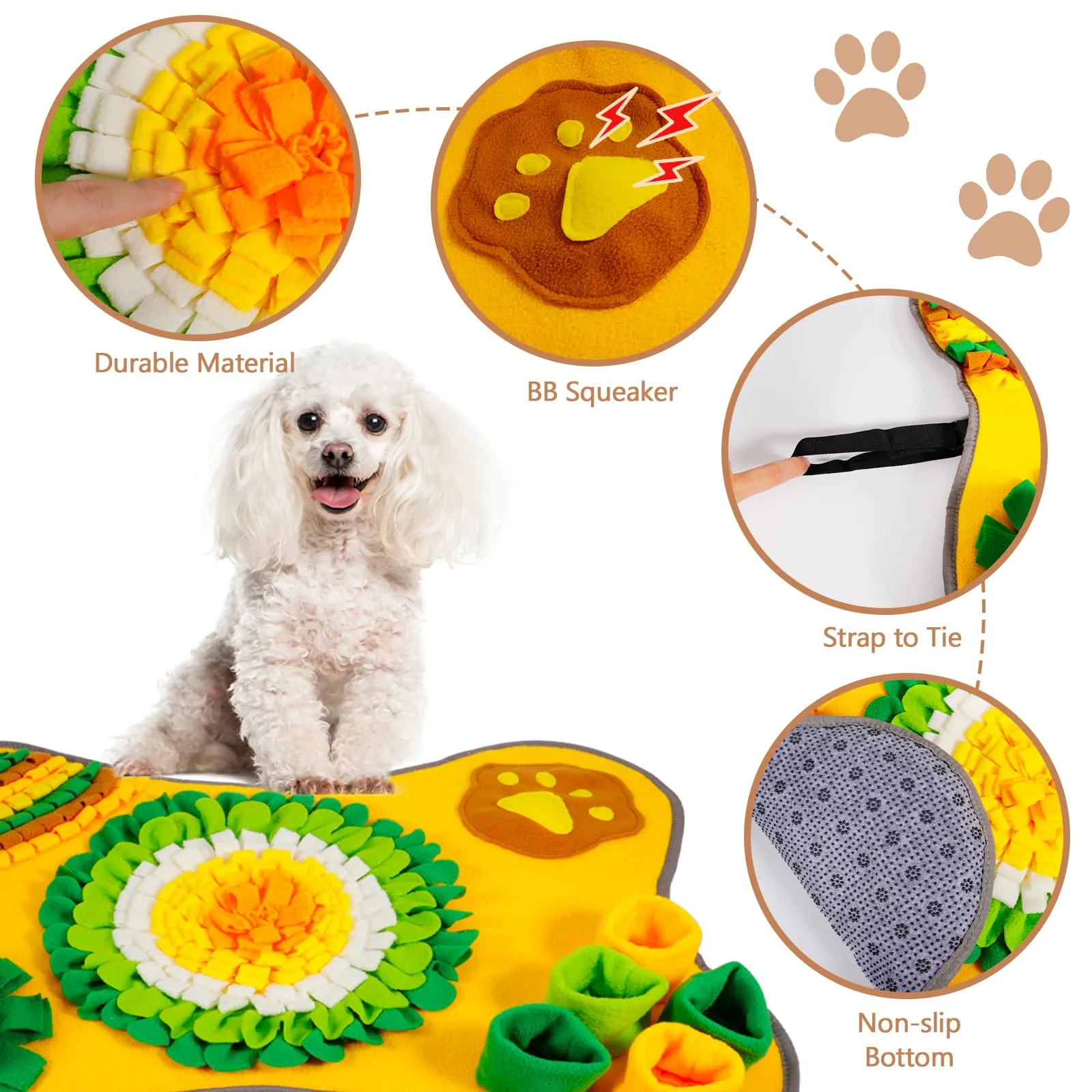 POWZOO Tappetino Olfattivo Cane,Tapis Ricerca e Gioco,Lavabile, Pieghevole - immagine 4