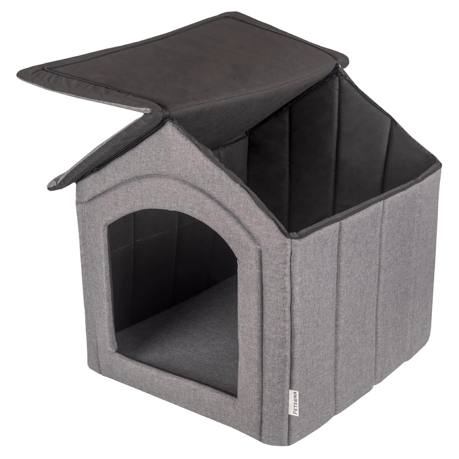 Petsona Grotta Per Cani Pieghevole Casa Per Cani Con Tetto Rimovibile Letto Per Gatti Animali Domestici Cuccia Per Cani Taglia XXL, Grigio - immagine 7