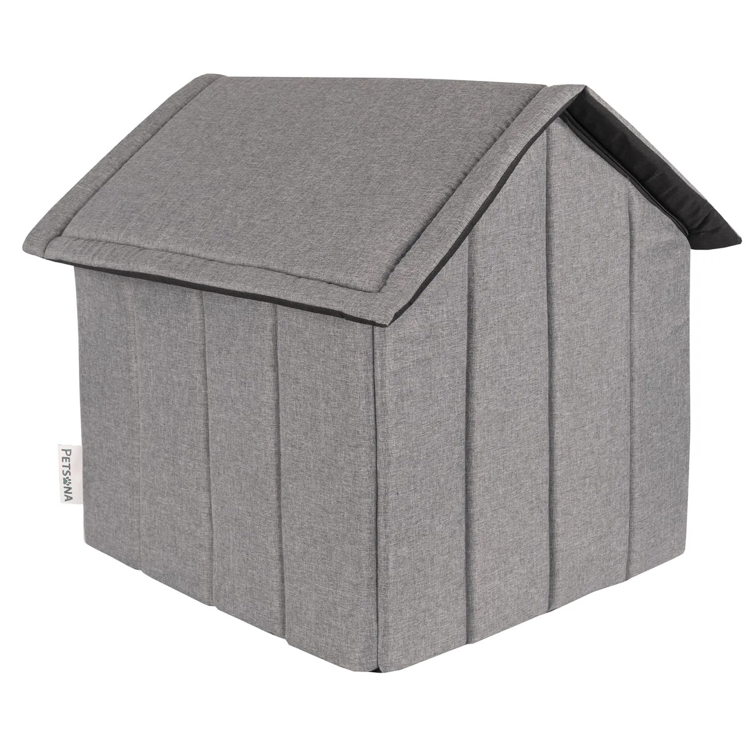 Petsona Grotta Per Cani Pieghevole Casa Per Cani Con Tetto Rimovibile Letto Per Gatti Animali Domestici Cuccia Per Cani Taglia L, Grigio - immagine 9