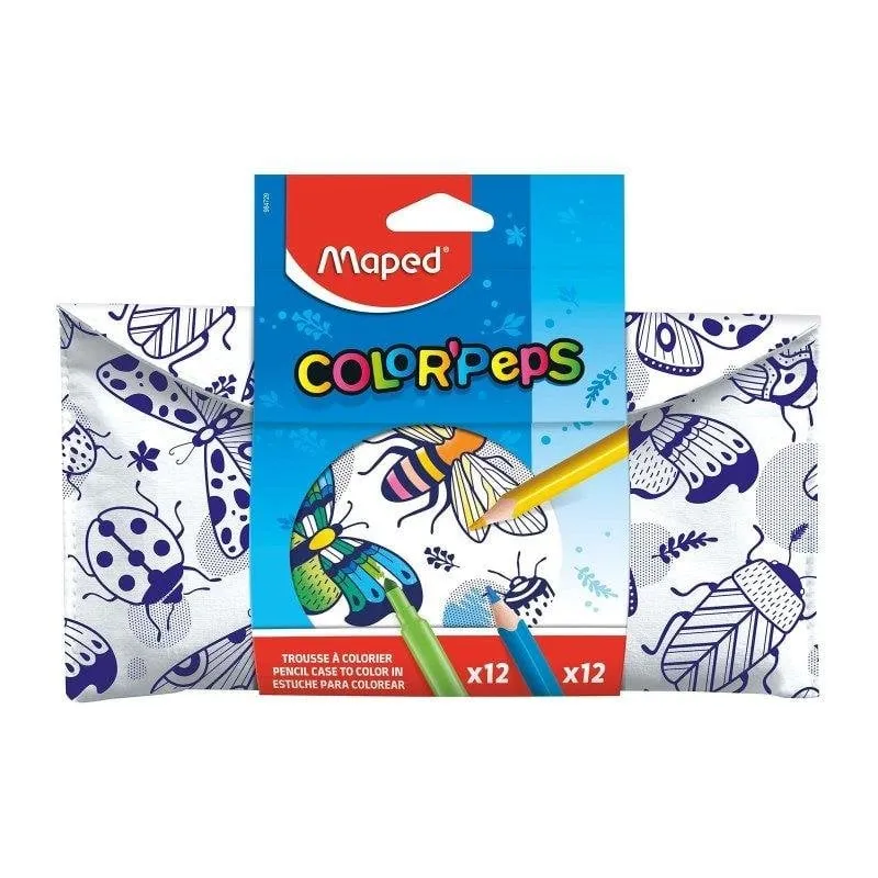 Astuccio Personalizzabile Maped Color'peps con 12 Pennarelli e 12 Matite - immagine 1