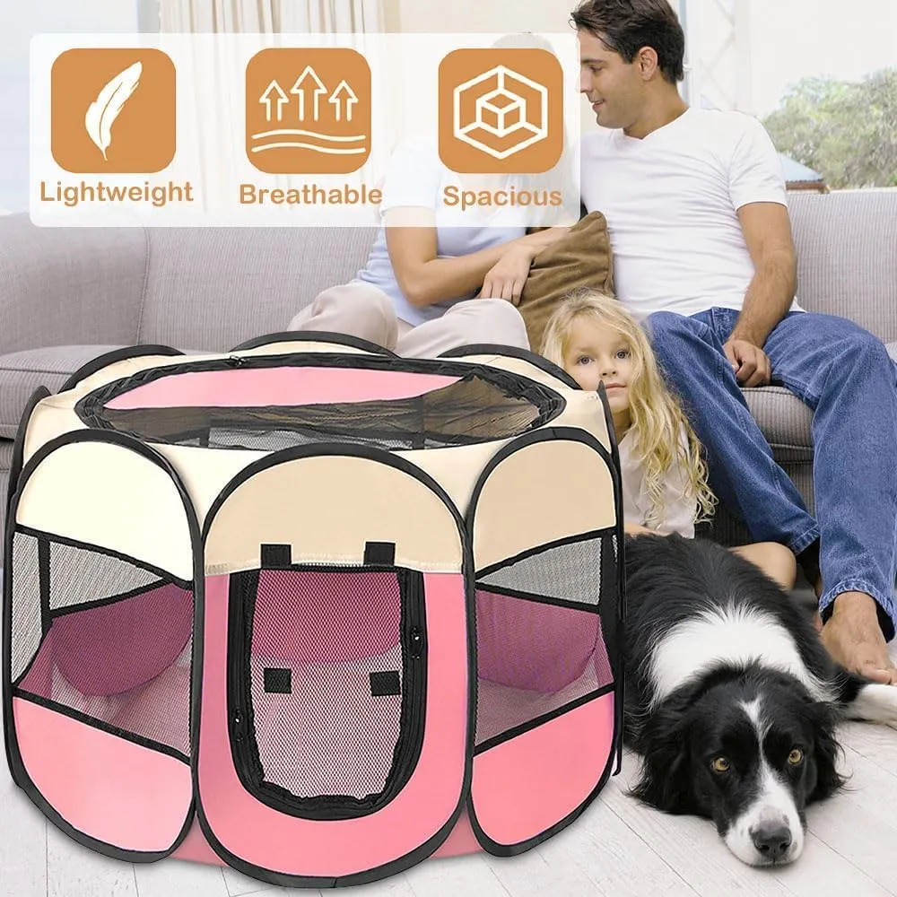 Lighterday Cucciolo Portatile che Corre,Box per Cane da Corsa Stabile Guscio Gatto Pieghevole,Cane Elastico in Tessuto Oxford Impermeabile,Cane Gabbia Per Gatto,Cane,Caneconiglio(Grigio,S,8) - immagine 5