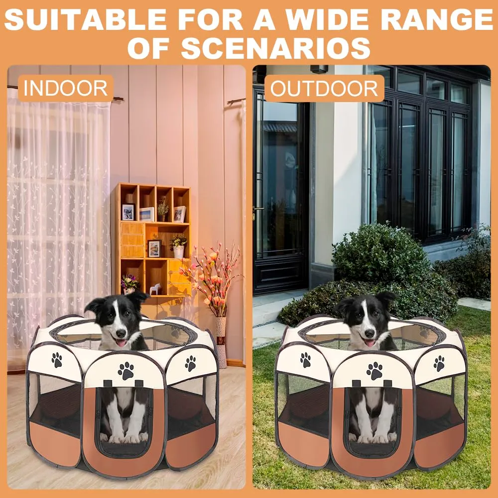 Lighterday Cucciolo Portatile che Corre,Box per Cane da Corsa Stabile Guscio Gatto Pieghevole,Cane Elastico in Tessuto Oxford Impermeabile,Cane Gabbia Per Gatto,Cane,Caneconiglio(Grigio,S,8) - immagine 7