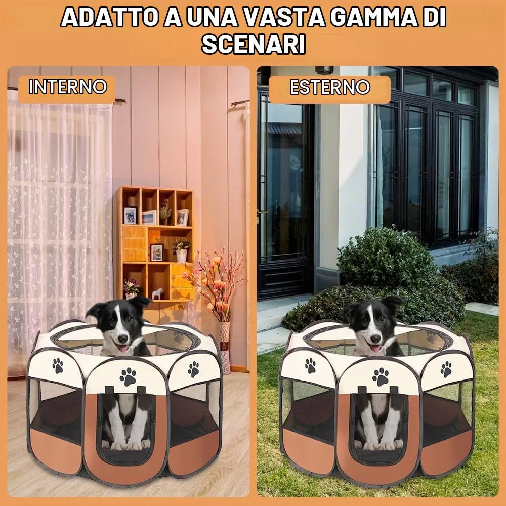Lighterday Recinzione per cani (marrone, S, 8) - immagine 7