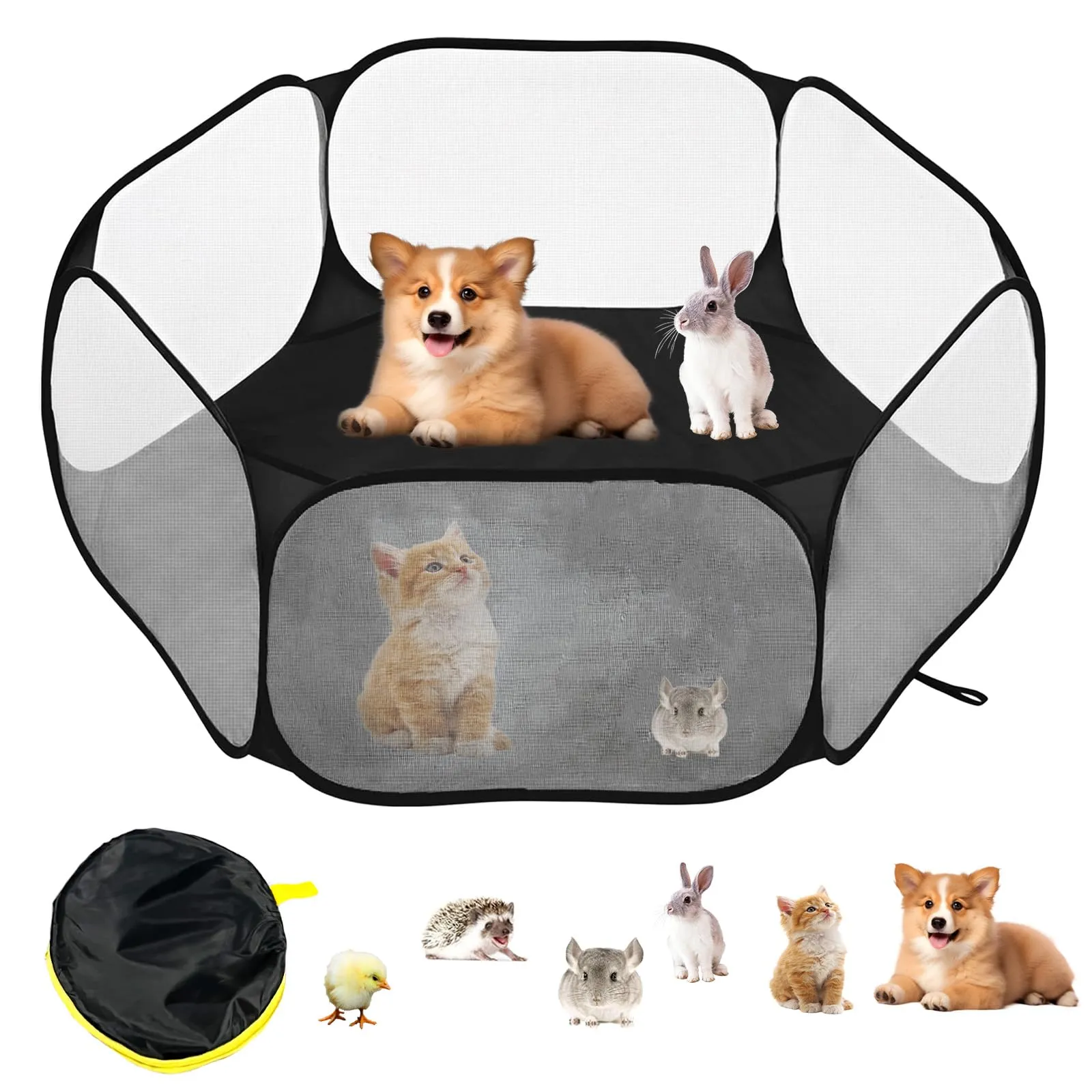 Box Gatto, QIANAI Recinto Cuccioli Gatto, Box per Piccoli Animali, Tenda per Gatti Cani Cuccioli, Box Gatti per Interno(Grigio) - immagine 1