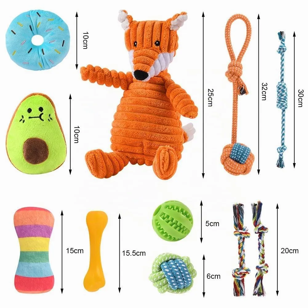 AMFUN Giochi per Cani, Set di 11 Giocattoli da Masticare per Cuccioli, Confezione Giocattoli di Lusso per Dentizione di Cani di Piccola, Cotone Naturale e Non Tossico - immagine 3