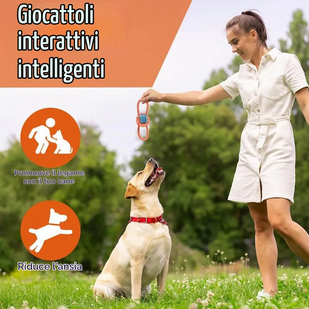 AMFUN Giochi per Cani, Set di 11 Giocattoli da Masticare per Cuccioli, Confezione Giocattoli di Lusso per Dentizione di Cani di Piccola, Cotone Naturale e Non Tossico - immagine 7