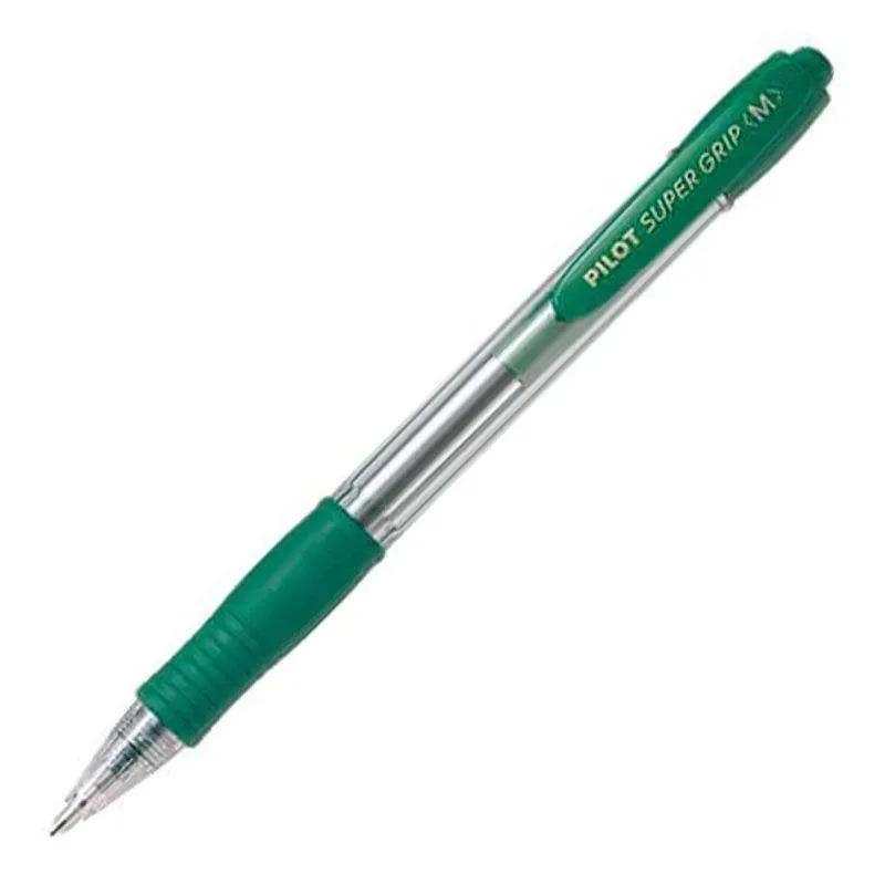 Penna a sfera Pilot Super Grip - Media Verde Inchiostro a Olio - immagine 1