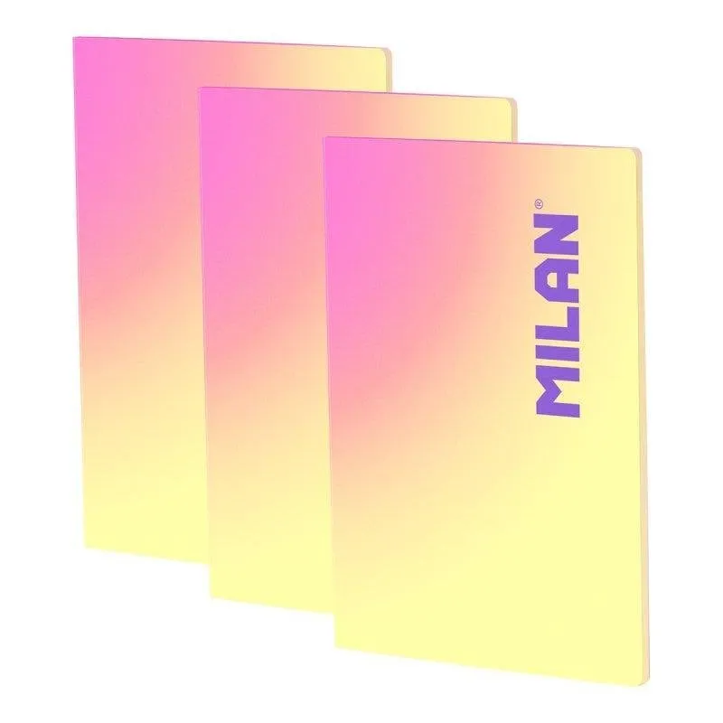 Quaderno A4 Milan Sunset - Pack 3 Rilegati Incollati 95g Giallo - immagine 1