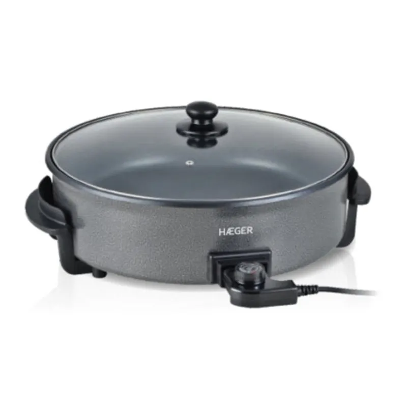 Paella elettrica Haeger Top Gourmet 42 1500W 240°C Vetro Nero/Grigio - immagine 1