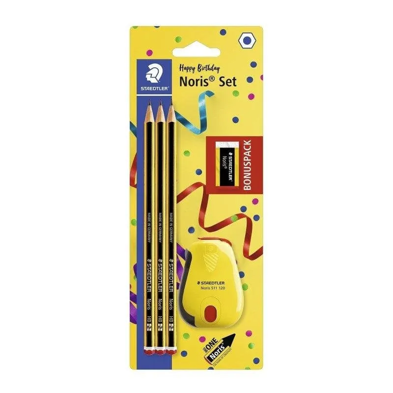 Staedtler - Set 3 Matite Grafito 2HB, Gomma e Temperino - immagine 1