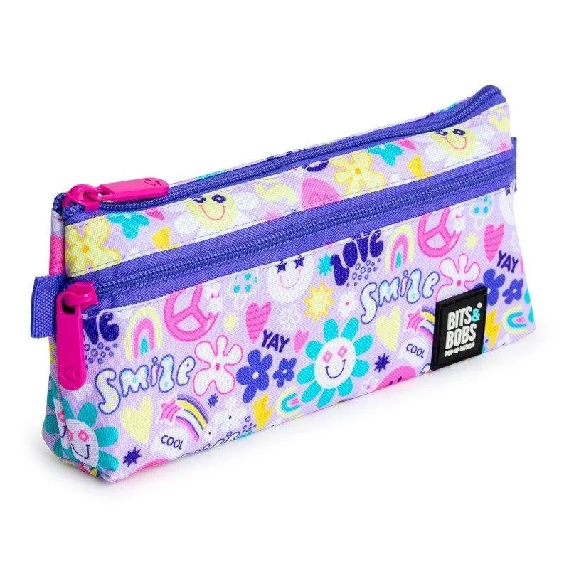 Estuche Portatodo Plano Grafoplás 2 Cremalleras - immagine 1
