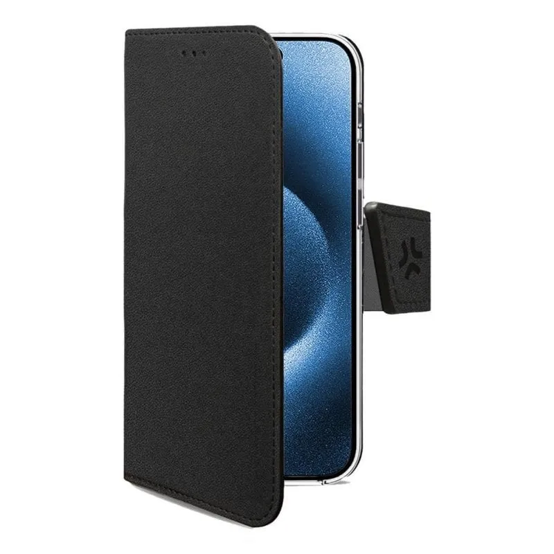 Funda para móvil Celly WALLY custodia portafoglio pelle sintetica nera con supporto per iPhone 17 Pro - immagine 1