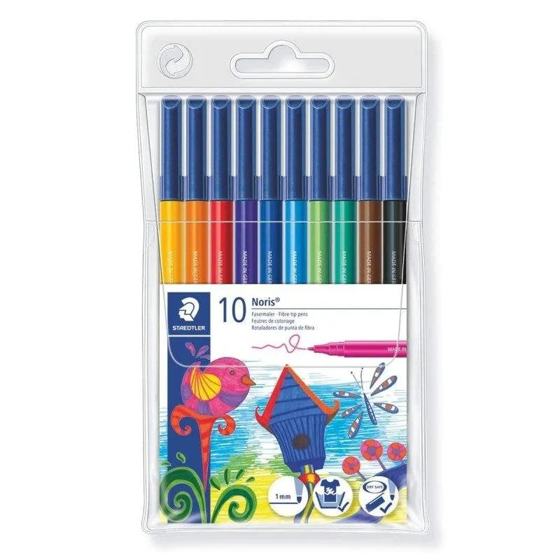 Staedtler Noris Club - Astuccio da 10 Pennarelli a Colori Brillanti Dry Safe - immagine 1