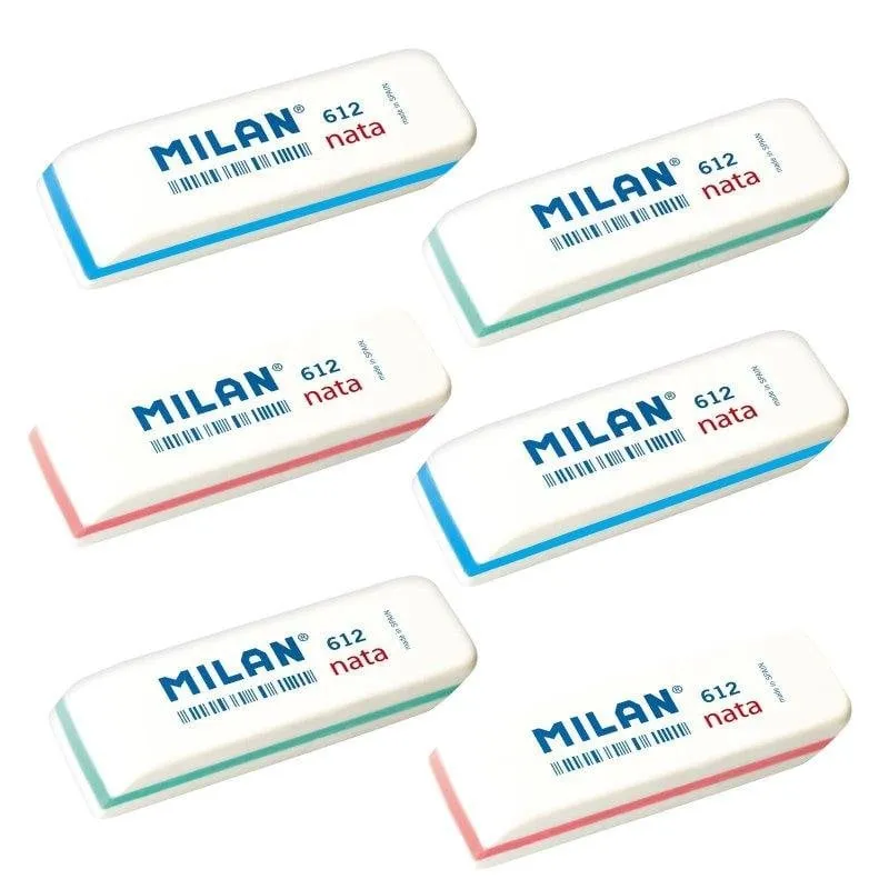Gomma da cancellare Milan Cpm612 Set 6 Gomme Nata® Biselate - immagine 1