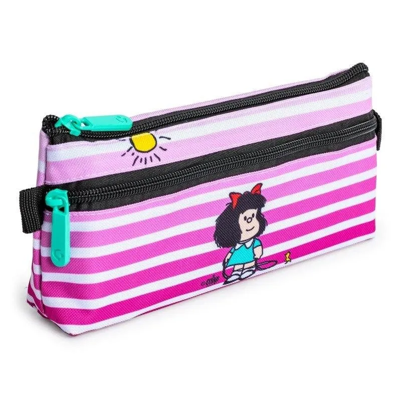 Estuche Portatodo Plano Grafoplás Mafalda Birdie 2 Cremallere - immagine 1