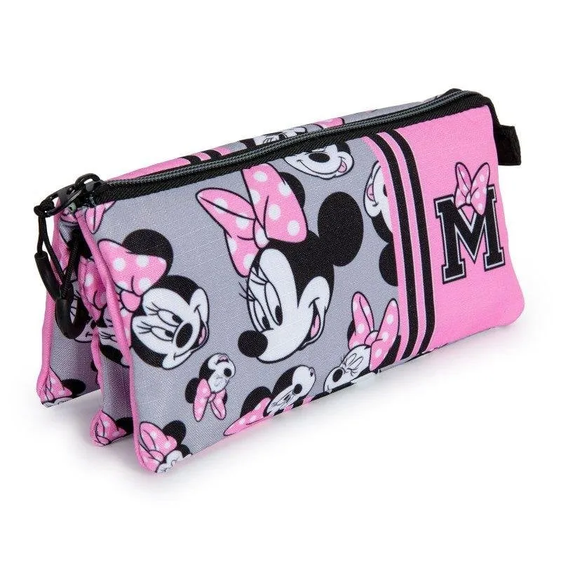 Astuccio Scolastico Triplo Portatodo Minnie Mouse Karactermania Grigio - immagine 1