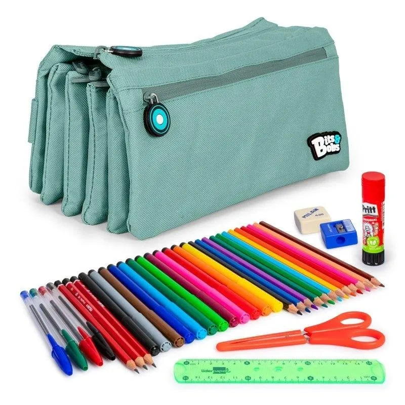 Astuccio Scolastico Grafoplas Eco36 4 Cerniere Materiale Incluso Blu Tenue - immagine 1