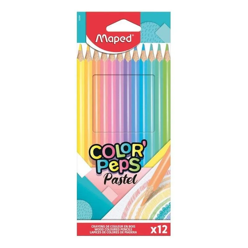 Matite Colori Maped Color'peps Pastel - Scatola da 12 - immagine 1